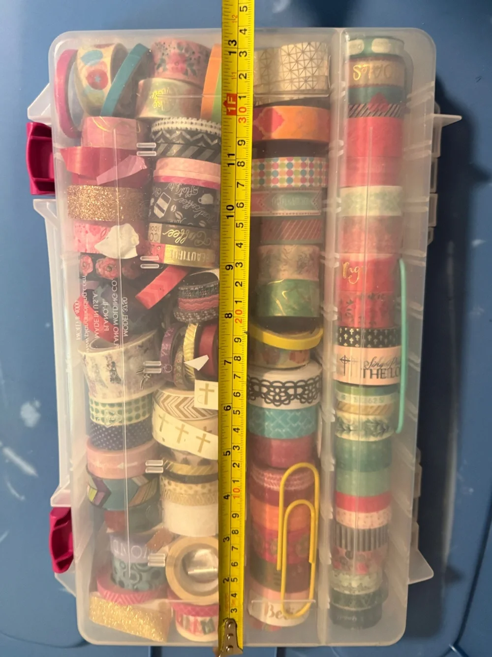 Huge Washi Tape Collection Lot with Clear Storage Organizer Box – 80+ Rolls